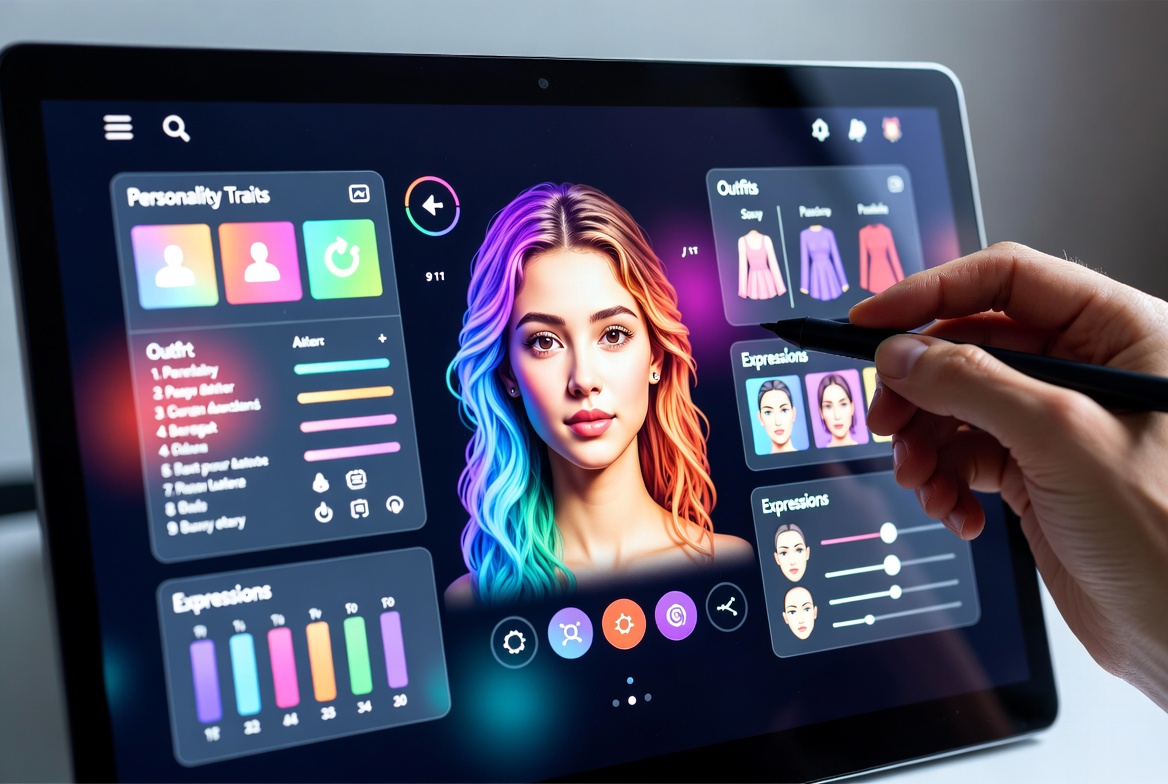 AI avatar customization interface